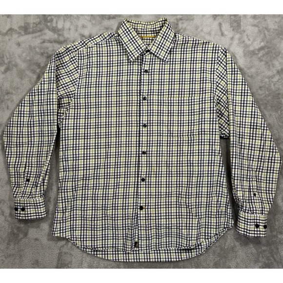 Robert Talbott Other - Robert Talbott Dress Shirt Mens L Green Blue Purple Plaid Button Up Chest Pocket
